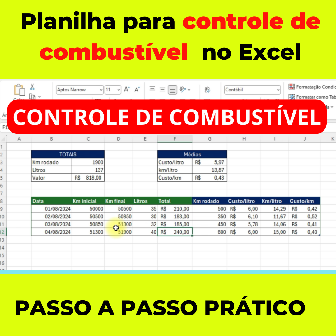 Planilha Para Controle De Combust vel No Excel Prof Fl vio Moita Planilha Para Controle De Combust vel No Excel Prof Fl vio Moita